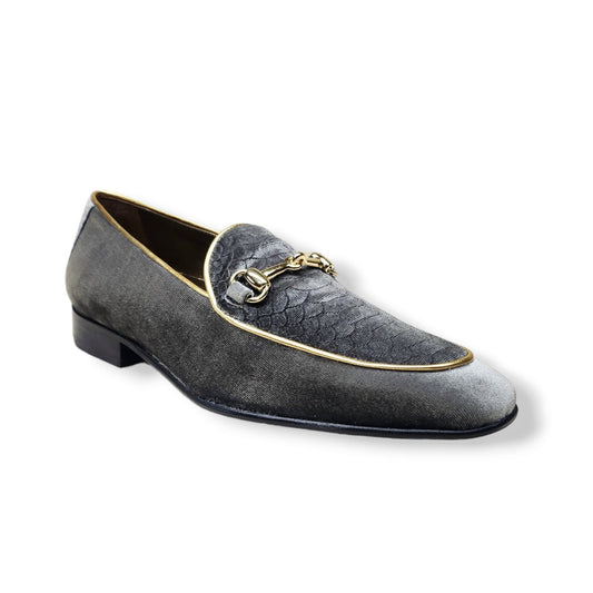 Loafer Snake Silver Velvet